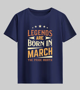 Legends are Born in March Half Sleeve T-Shirt